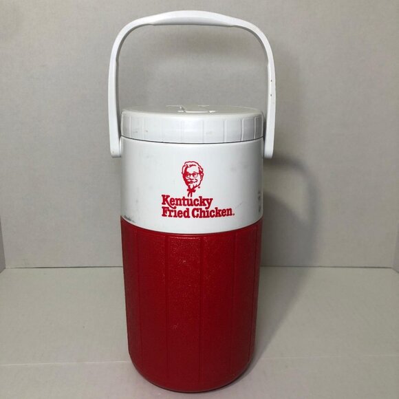 Vintage  Kentucky Fried Chicken KFC Coleman Plastic Water Jug 5590 Thermos Red - Picture 1 of 16